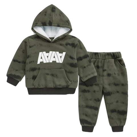 Kids Winter Fleece Set Warm Hoodie & Jogger Pant