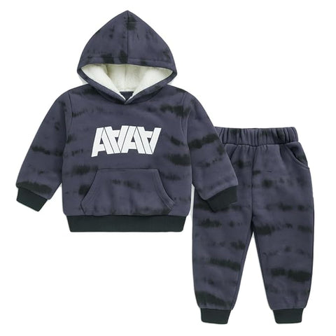 Kids Winter Fleece Set Warm Hoodie & Jogger Pant