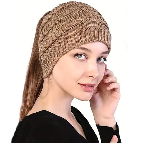 Women Knitted Acrylic Blend Head Wrap Winter Scarf