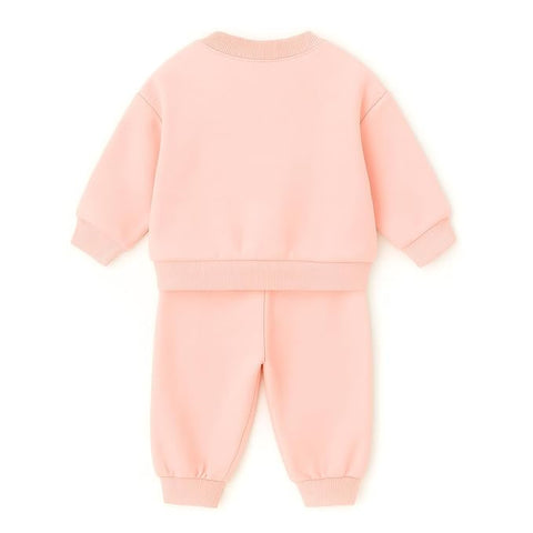 Kids Cute Cartoon Bear Fleece Sweatshirt & Jogger Set