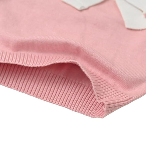 Baby Girl Knitted Sweater Top with 3D Bow & Flared Pants Warm Winter Co-ord Set