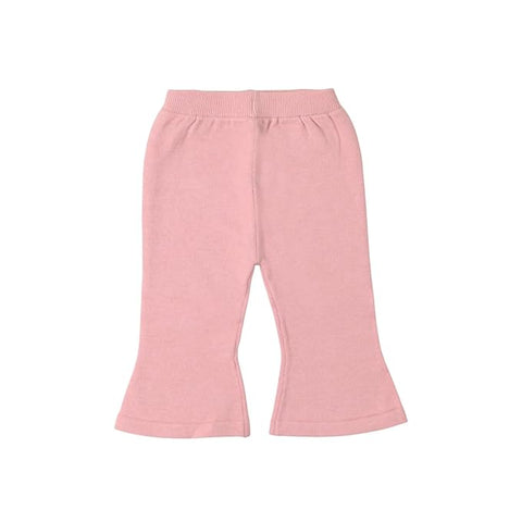 Baby Girl Knitted Sweater Top with 3D Bow & Flared Pants Warm Winter Co-ord Set