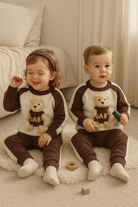 Baby 3D Teddy Bear Winter Sweatshirt n Jogger Pants