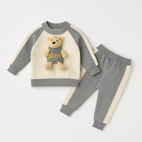 Baby 3D Teddy Bear Winter Sweatshirt n Jogger Pants