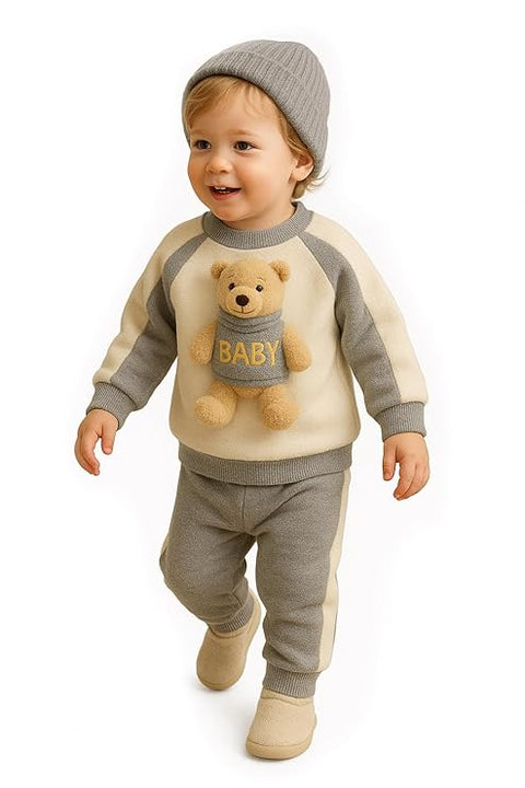 Baby 3D Teddy Bear Winter Sweatshirt n Jogger Pants