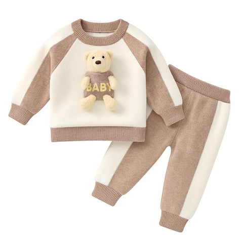 Baby 3D Teddy Bear Winter Sweatshirt n Jogger Pants