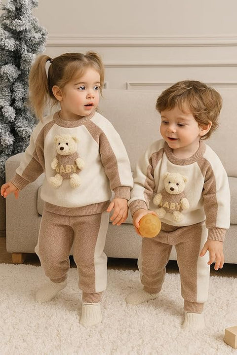 Baby 3D Teddy Bear Winter Sweatshirt n Jogger Pants