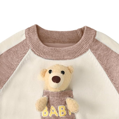 Baby 3D Teddy Bear Winter Sweatshirt n Jogger Pants