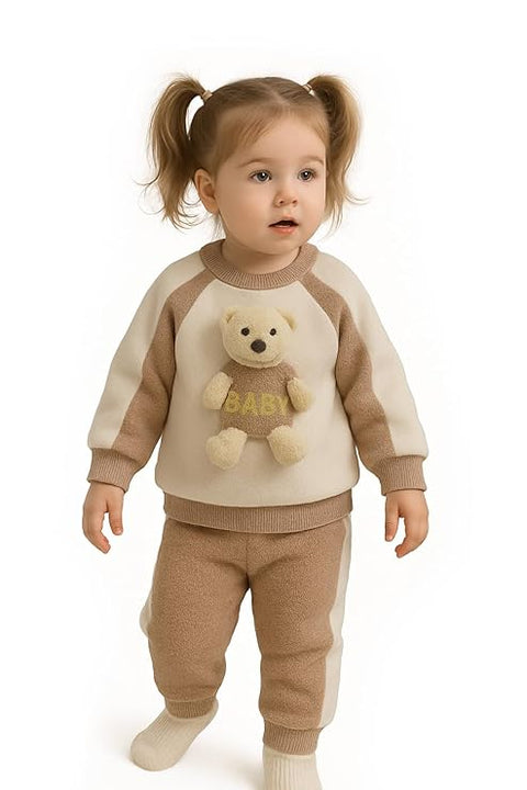 Baby 3D Teddy Bear Winter Sweatshirt n Jogger Pants