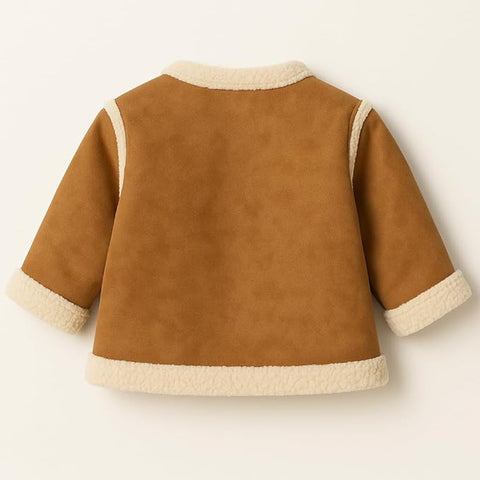 Girls Winter Suede Jacket with Sling Bag