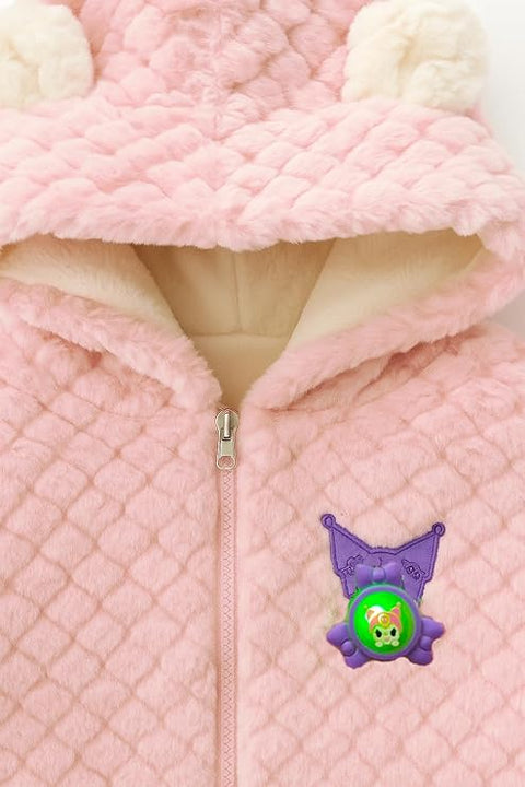 Girls Fur Winter Jacket with Hood n Matching Sling Bag