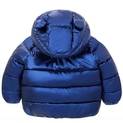 Kids Shiny Puffer Jacket with Hood