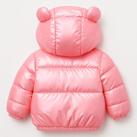Kids Shiny Puffer Jacket with Hood