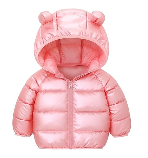 Kids Shiny Puffer Jacket with Hood