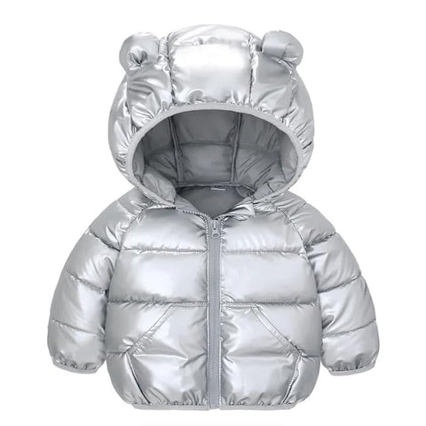 Kids Shiny Puffer Jacket with Hood