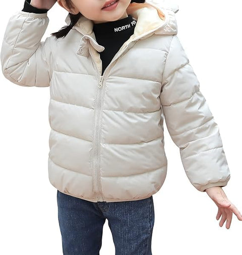 Kids Shiny Puffer Jacket with Hood