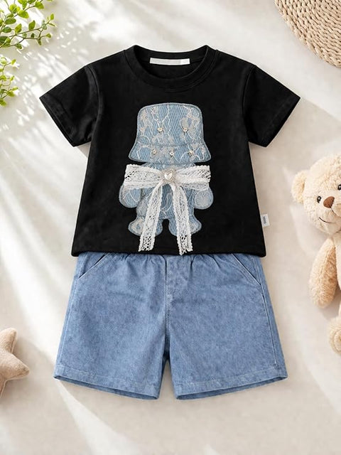 Kids Denim Patch Co-ord Set