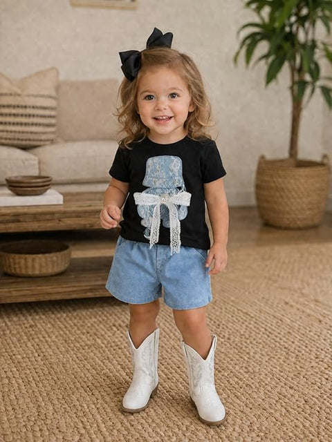 Kids Denim Patch Co-ord Set