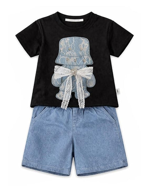 Kids Denim Patch Co-ord Set