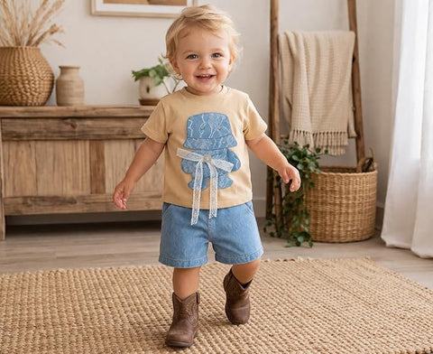 Kids Denim Patch Co-ord Set