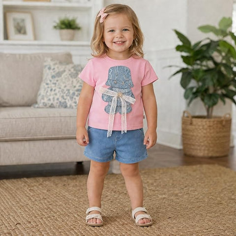 Kids Denim Patch Co-ord Set