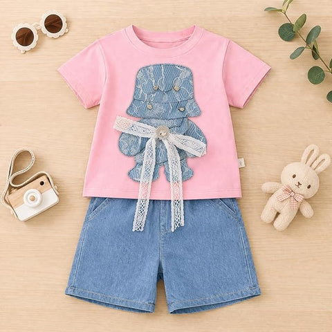 Kids Denim Patch Co-ord Set