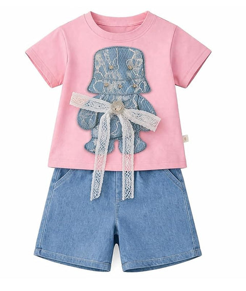 Kids Denim Patch Co-ord Set