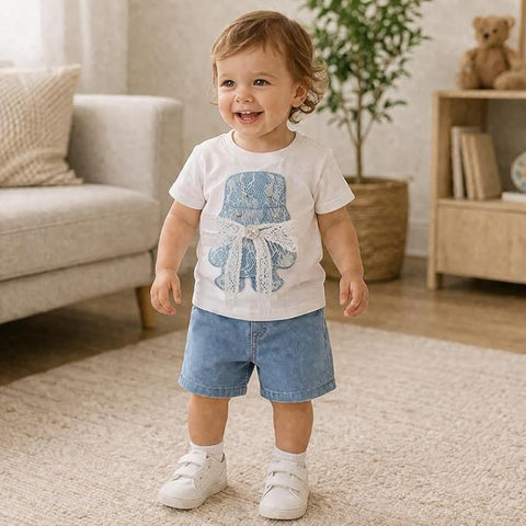Kids Denim Patch Co-ord Set