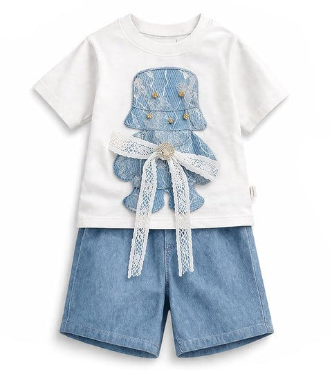 Kids Denim Patch Co-ord Set