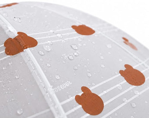 Minimalist Cute Bear Print J Handle Stick Umbrella