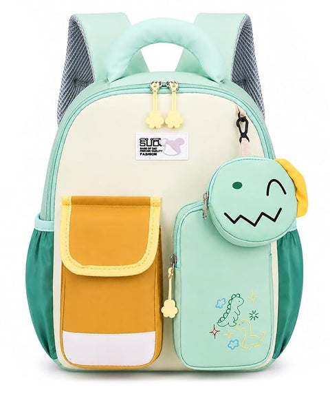 Kids Dino & Bunny School Bag Backpack with Coin Purse