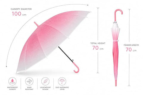 Bloomy Rain Umbrella | Lightweight Waterproof J Handle