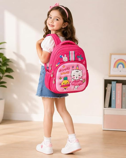 Kids 3D Cartoon School Bag with Multi Compartments & Pockets