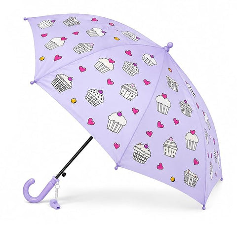 Kids Cupcake Colour Changing Magic Umbrella with Whistle