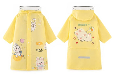 Kids Yellow Hooded Raincoat
