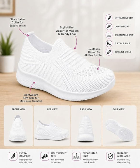 Kids No Lace Slip-On Casual Sneakers School Shoes