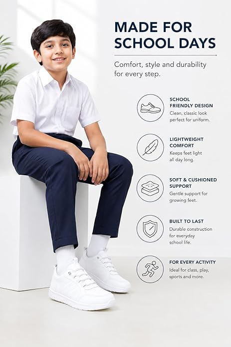 Stretch Elastic Lace School Shoes for Boys n Girls