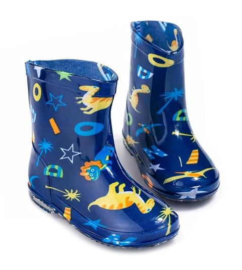 Kids Dino Print Rain Boots