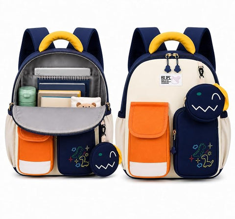 Kids Dino & Bunny School Bag Backpack with Coin Purse