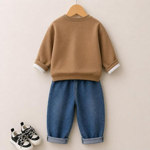 Boys Graphic Sweatshirt & Denim Jeans Co-ord Set
