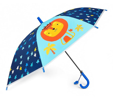 Kids Auto Open Lion Rain Umbrella