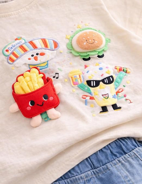 Kids 3D Fries Summer Clothing Set