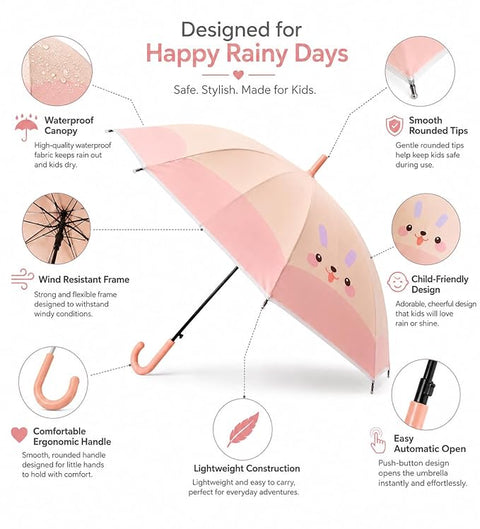 Cute Pastel Bunny Umbrella for Monsoon