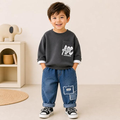 Boys Graphic Sweatshirt & Denim Jeans Co-ord Set