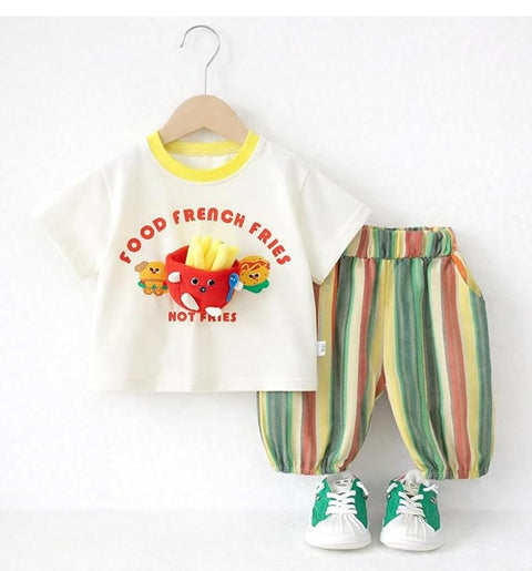 Kids  3D Fries Summer Co-Ord Set