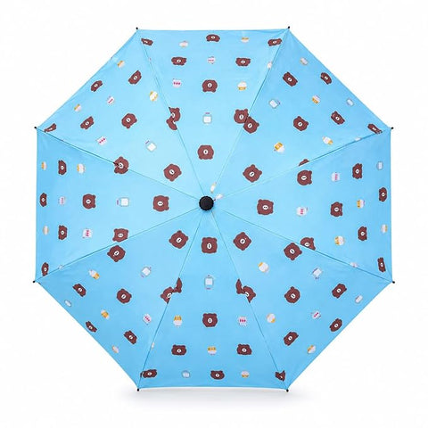 Bear Print 3 Fold Rain Umbrella | Travel Umbrella wid Cover