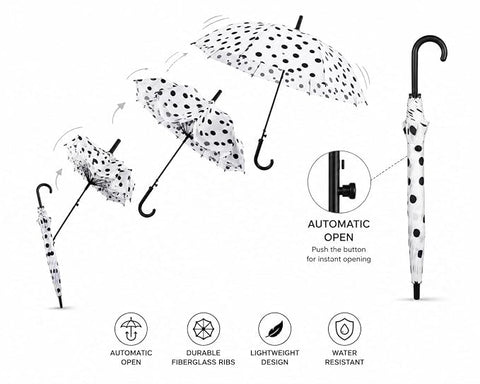 Classy Polka Dot Umbrella for Women & Girls
