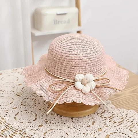 Sun Hat with Matching Sling Bag Combo For 2-8 Years Girls
