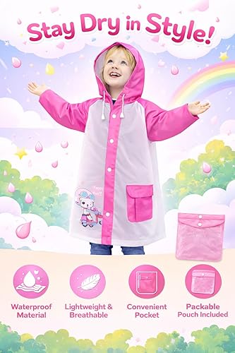 Pink EVA Hooded Raincoat Set