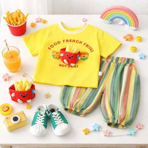 Kids  3D Fries Summer Co-Ord Set